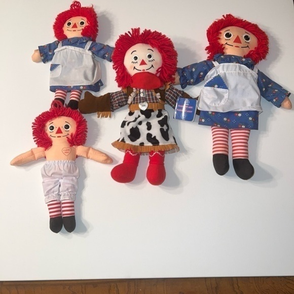 Raggady Ann and Andy Other - Lot of 4 Vintage Dolls Raggedy Ann (G)